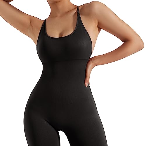 RUUHEE Women Seamless Sexy Backless Tummy Control Jumpsuits